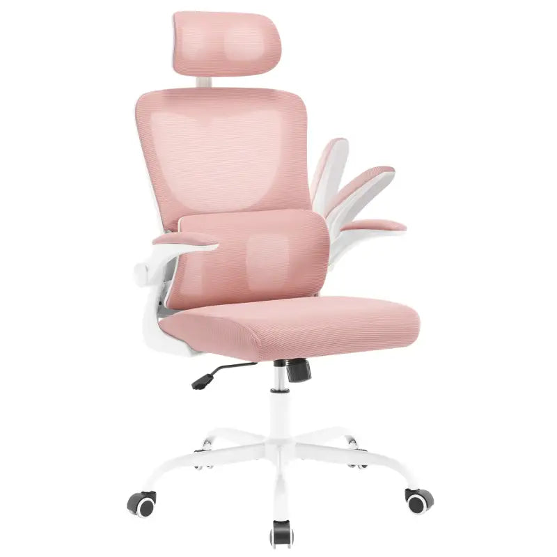 BukkitBow luxe bureaustoel met mesh rug, metalen frame, PU-wielen, verstelbare hoogte en schommelfunctie, 150 kg draagvermogen