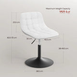 Luxe witte en grijze Barkruk BukkitBow met verstelbare hoogte en chenille bekleding, perfect voor make-up of bar.