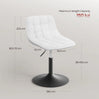 Luxe witte en grijze Barkruk BukkitBow met verstelbare hoogte en chenille bekleding, perfect voor make-up of bar.