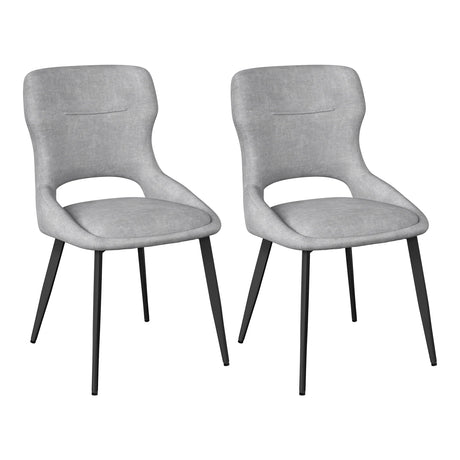 Twee luxe draaibare eetkamerstoelen van BukkitBow met chenille bekleding en metalen poten, set van 2.