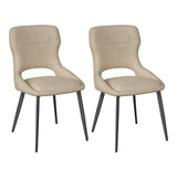 Twee luxe draaibare eetkamerstoelen van BukkitBow met chenille bekleding en metalen poten, set van 2.