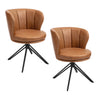 Luxe BukkitBow draaibare eetkamerstoel in set van 2, 360 graden draaibaar met modern design in een eetkameromgeving.