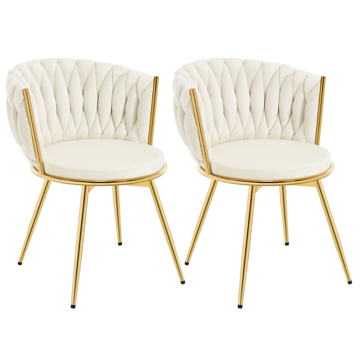 Set van 2 moderne BukkitBow luxe draaibare velvet eetkamerstoelen met houten poten, comfortabel en elegant voor de eetkamer.