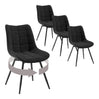 Set van 4 moderne BukkitBow luxe draaibare velvet eetkamerstoelen met ronde rugleuning en metalen poten.