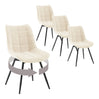 Set van 4 moderne BukkitBow luxe draaibare velvet eetkamerstoelen met gestikte details en houten poten, elegant en comfortabel.