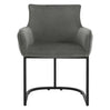 Luxe BukkitBow eetkamerstoel van fluweel met U-vormig metalen onderstel, comfortabele en multifunctionele fauteuil, zithoogte 46,5 cm.