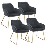 BukkitBow luxe eetkamerstoel met comfortabel velours zitje, sterke metalen poten en multifunctioneel design, zithoogte 46 cm.