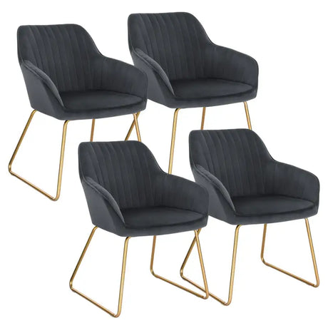 BukkitBow luxe eetkamerstoel met comfortabel velours zitje, sterke metalen poten en multifunctioneel design, zithoogte 46 cm.