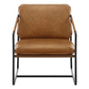 Luxe BukkitBow fauteuil in faux leer met metalen frame, afmetingen 65x80x75cm, modern design voor elegante interieurs