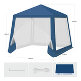Luxe BukkitBow partytent 3x3m met muggennet en UV-bescherming, geschikt voor buitenfeest of evenement