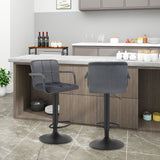 BukkitBow luxe velvet barkrukken met armleuning, verstelbaar in hoogte, set van 2, elegante stoelen voor in de woonkamer of bar.