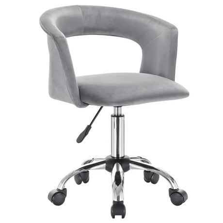 Luxe velvet bureaustoel van BukkitBow met wieltjes, zacht bekleed en ergonomisch ontworpen voor comfortabel werken.