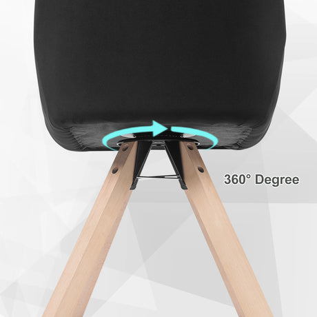 Set van 2 BukkitBow luxe velvet eetkamerstoelen met 360° draaifunctie, elegante en comfortabele zitplaatsen voor in de eetkamer