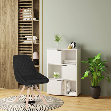 Set van 2 BukkitBow luxe velvet eetkamerstoelen met 360° draaifunctie, stijlvolle en comfortabele zithouding in een moderne eetkamer.