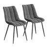 Twee luxe velvet eetkamerstoelen van BukkitBow met metalen poten, elegante en comfortabele zitmeubels voor de eettafel