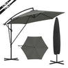 Luxe BukkitBow zwevende parasol van 310cm met slinger en beschermhoes, geschikt voor terras of tuin.