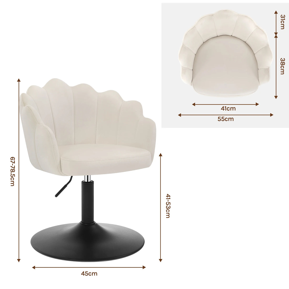 BukkitBow make-up stoel met bloemvormig design en verstelbare hoogte, comfortabele barkruk voor stijlvolle zitervaring.