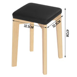 BukkitBow massief beukenhouten kruk met stabiele structuur en zachte, comfortabele zitting, afmetingen 32,5x32,5x47cm.