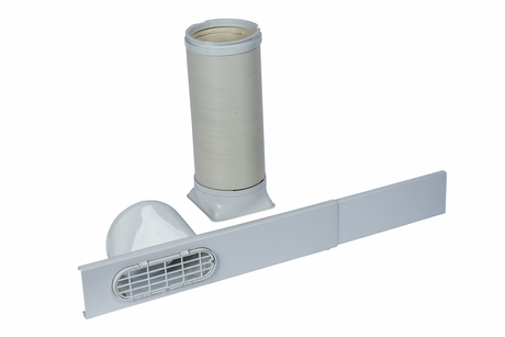 BukkitBow mobiele airconditioner met warmtepomp, Wi-Fi, afvoerslang en raamkit, 9.000 BTU, voor koeling en verwarming in huis