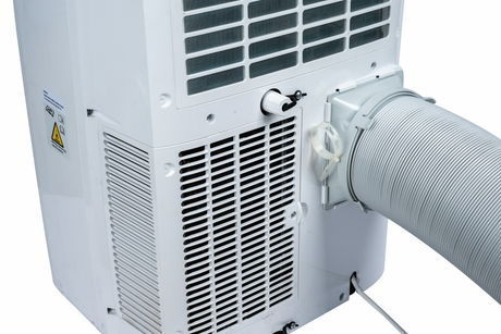BukkitBow mobiele airconditioner met warmtepomp, Wi-Fi, afvoerslang en raamkit, 9.000 BTU voor effectieve koeling en verwarming