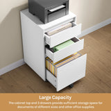 BukkitBow mobiele archiefkast met 3 laden, wielen en rolcontainer, geschikt voor kantoor en woonkamer, bureau organizer.