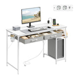 BukkitBow - Modern Bureau met 2 Laden - Stopcontact & USB - 120cm