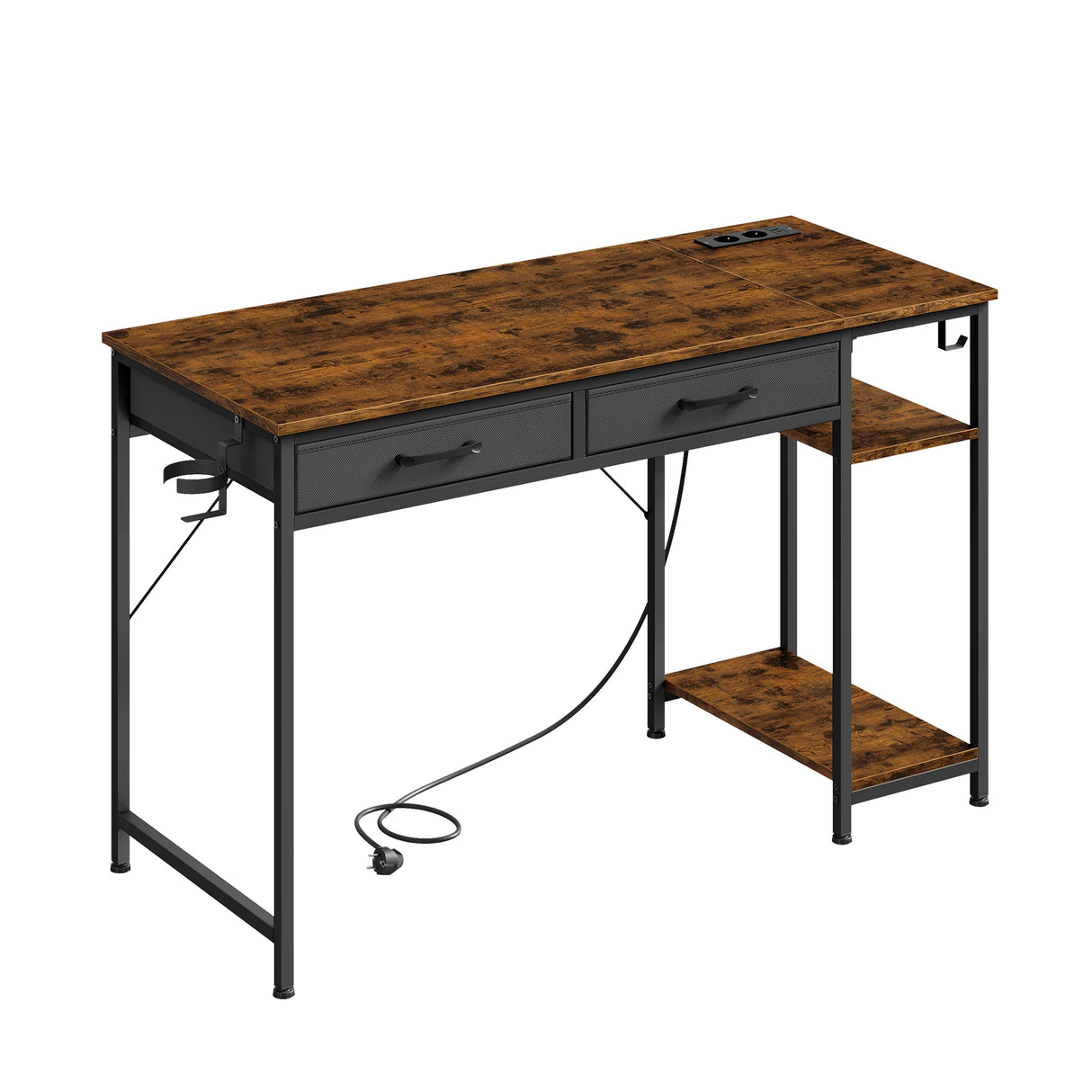 BukkitBow - Modern Bureau met 2 Laden - Stopcontact & USB - 120cm