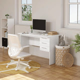 Moderne BukkitBow bureau van 120cm breed met 3 laden en slot, strak ontwerp, geschikt voor kantoor of thuisgebruik.