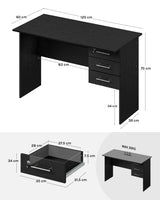 Moderne BukkitBow bureau van 120cm breed met 3 laden en slot, strak design en duurzame afwerking.