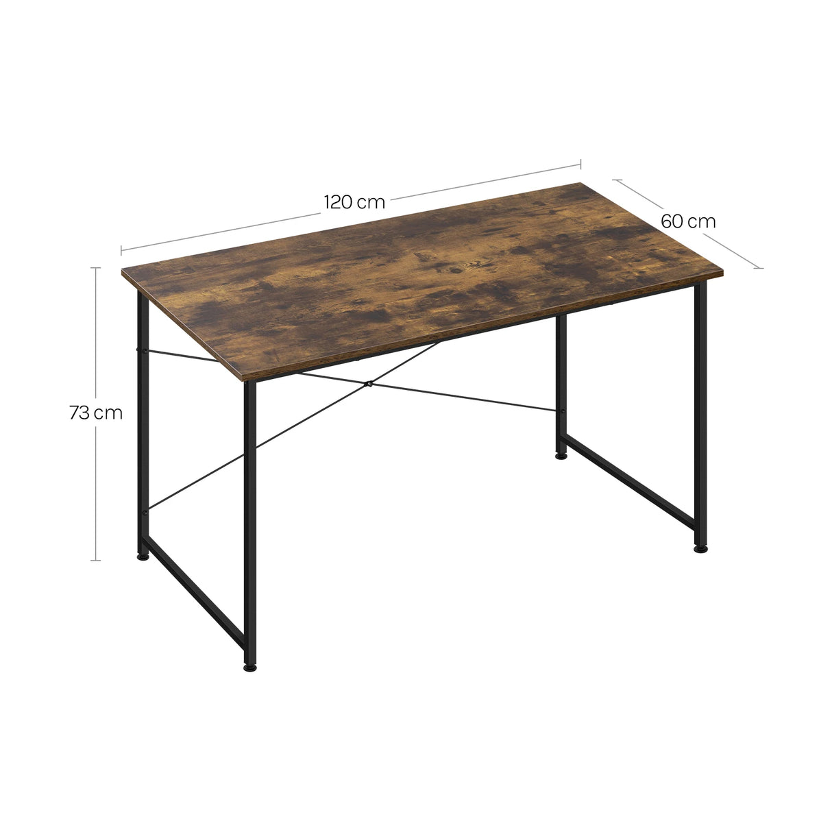 Robuust industrieel bureau van BukkitBow met metalen frame, modern ontwerp voor een stijlvolle kantoorruimte