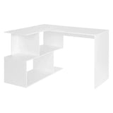 BukkitBow modern hoekbureau met opbergkast, wit of zwart, stabiel en ruim ontwerp, 100x40cm of 80x50cm, geschikt voor thuis of kantoor