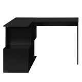 BukkitBow modern hoekbureau met opbergkast in wit of zwart, stabiel en ruim ontwerp, 100x40cm of 80x50cm, geschikt voor kantoor of thuis.