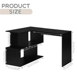 BukkitBow modern hoekbureau met opbergkast, in wit of zwart, stabiel en ruim design, 100x40cm of 80x50cm, ideaal voor kantoor.