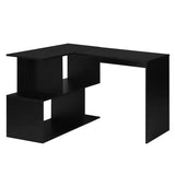BukkitBow modern hoekbureau met opbergkast in wit of zwart, stabiel en ruim ontwerp, beschikbaar in 100x40cm en 80x50cm.