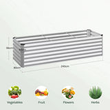 BukkitBow moderne verzinkt metalen kweekbed in een tuin, weerbestendig en roestvrij, ideaal voor moestuinbakken.