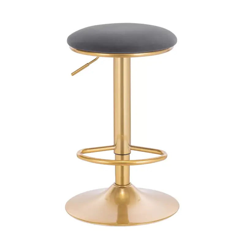 Moderne BukkitBow barkruk van fluweel met metalen frame, verstelbare zithoogte, 360° draaibaar en voetensteun, hoogte 61-82cm.