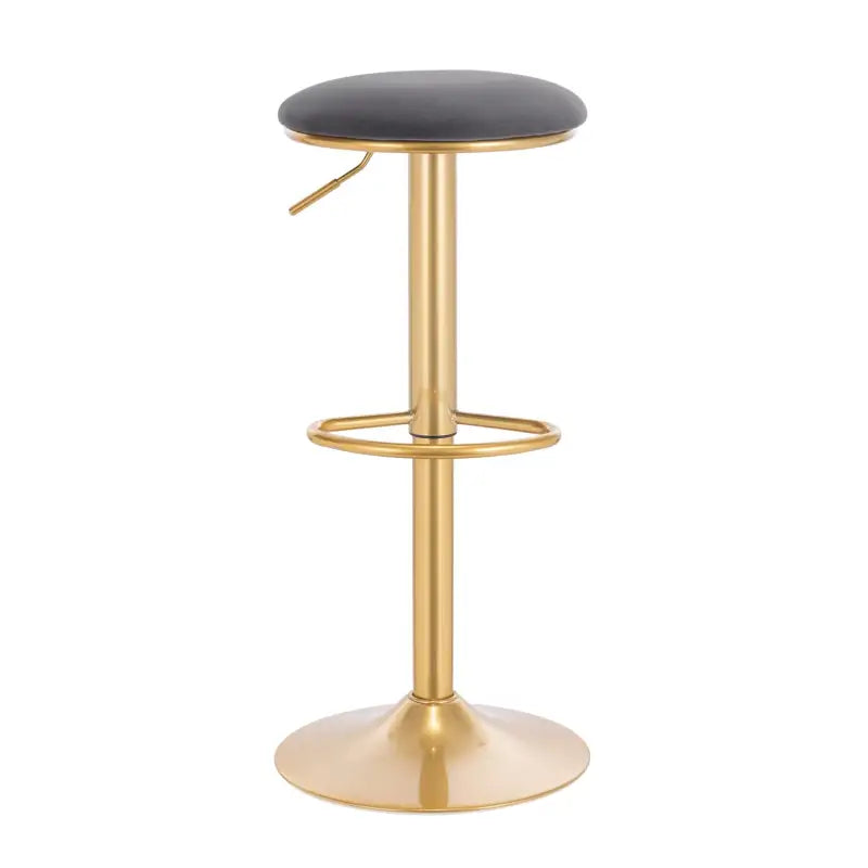 Moderne BukkitBow barkruk van fluweel met metalen frame, verstelbare zithoogte, 360° draaibaar en voetensteun, hoogte 61-82 cm.