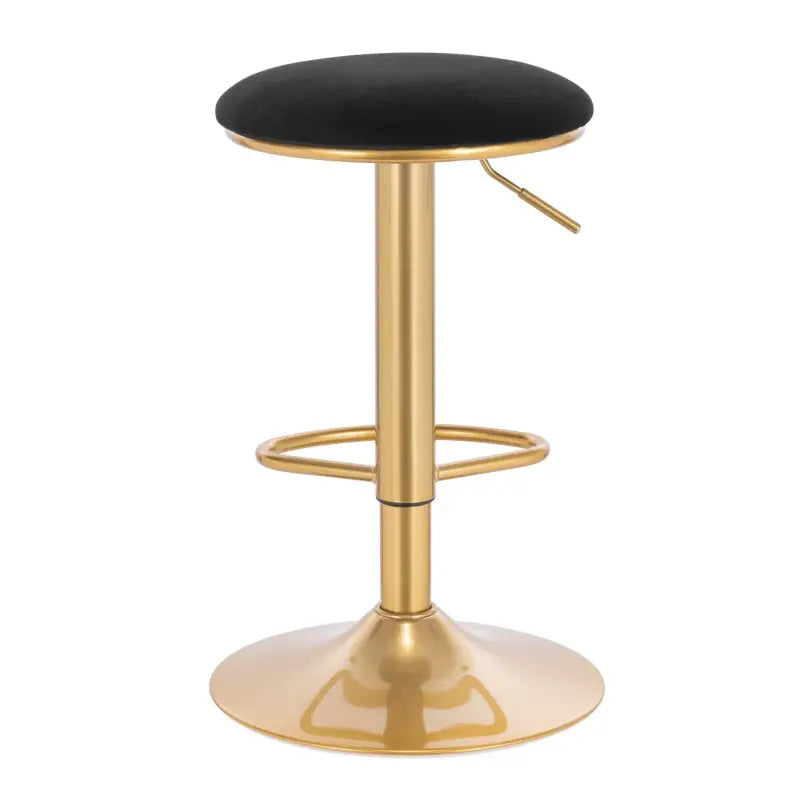 Moderne BukkitBow barkruk met fluwelen zitting, metalen frame, verstelbare hoogte, 360° draaibaar en voetensteun, zithoogte 61-82cm.