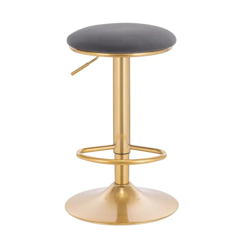 Moderne BukkitBow barkruk met fluwelen zitting, metalen frame, verstelbare hoogte, 360° draaibaar en voetensteun.
