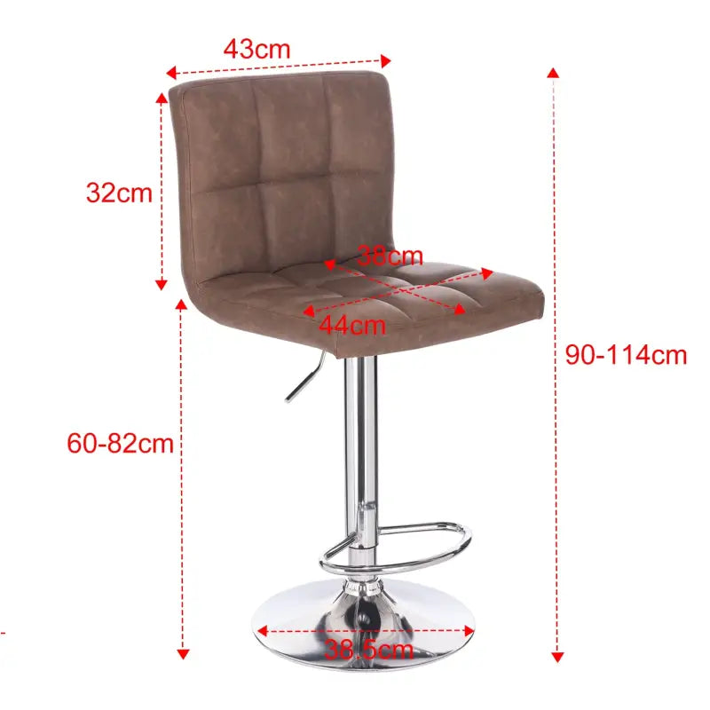 BukkitBow moderne barkruk met kunstleer en metalen frame, verstelbaar en 360° draaibaar, ergonomisch en stevig, tot 120 kg draagkracht