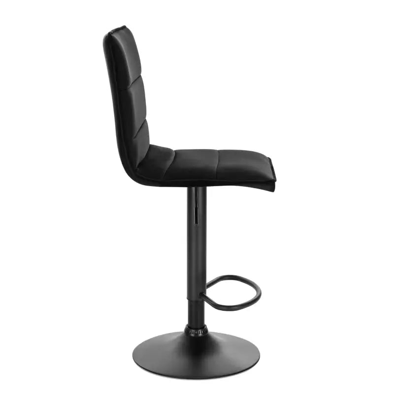 Moderne BukkitBow barkruk met synthetisch leer of fluweel, verstelbaar en draaibaar, met stalen frame en ergonomisch ontwerp.