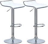 Moderne verstelbare barkruk van BukkitBow met verchroomd staal en kunstleer, ergonomische zitting, hoogte 54-76 cm.
