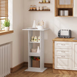 Moderne BukkitBow bartafel van 60x60 cm met drie opbergvakken, ideaal voor thuis of in de horeca.