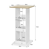 Moderne BukkitBow bartafel van 60x60 cm met 3 opbergvakken, stevig en stijlvol voor in de keuken of bar.