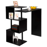 Moderne BukkitBow bartafel met vakken, verkrijgbaar in wit, zwart of donkerbruin, 97,5x38cm, max 100kg capaciteit.