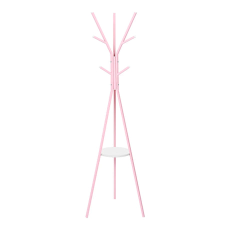 Moderne BukkitBow kledingrek met 9 haken en ronde legplank, geschikt voor entree of slaapkamer, in een strakke designstijl