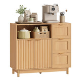 Moderne BukkitBow dressoir met 3 laden en verstelbare planken, strakke uitstraling, ideaal voor woonkamer of eetkamer.
