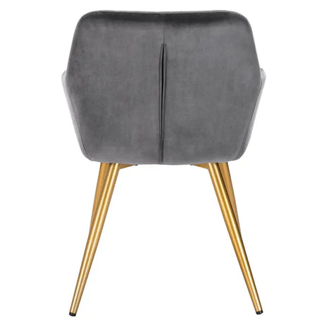 Moderne BukkitBow eetkamerstoel van stof en fluweel, ergonomisch en comfortabel met een zithoogte van 47 cm.