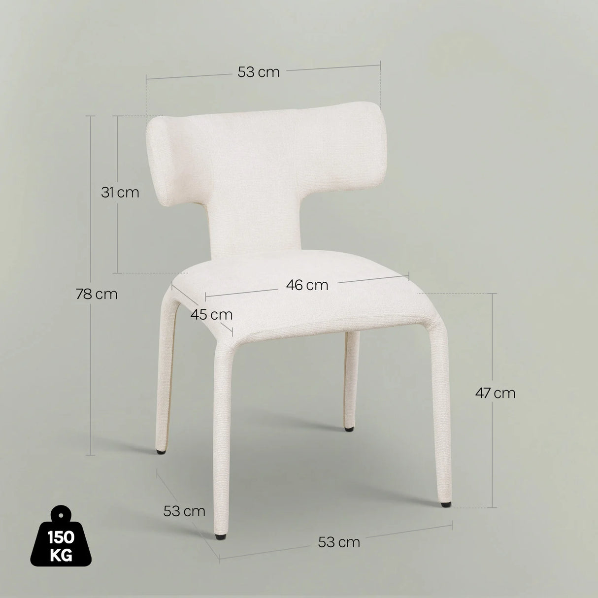 Set van 2 BukkitBow moderne eetkamerstoelen met metalen onderstel en wielen, comfortabele en stijlvolle zitmeubels voor de eetkamer