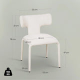 Set van 2 BukkitBow moderne eetkamerstoelen met metalen onderstel en wielen, comfortabele en stijlvolle zitmeubels voor de eetkamer